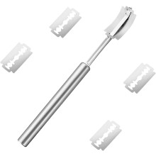 Ferramenta essencial para chefs, em aço inoxidável, para marcar pães, com cabo arredondado e alongado para cortes precisos. Instrumento para