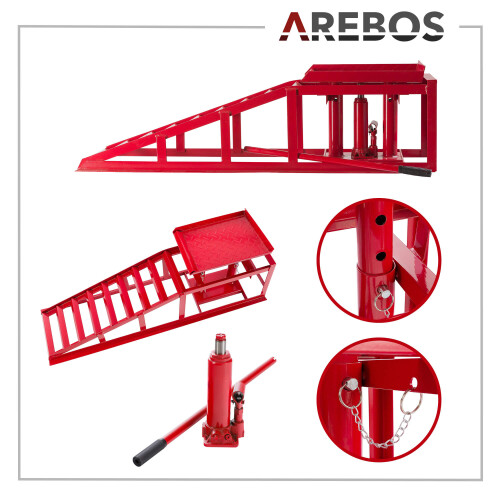 AREBOS AREBOS Car ramp | Height adjustable from 290 - 375  mm| 2 T | Single 2