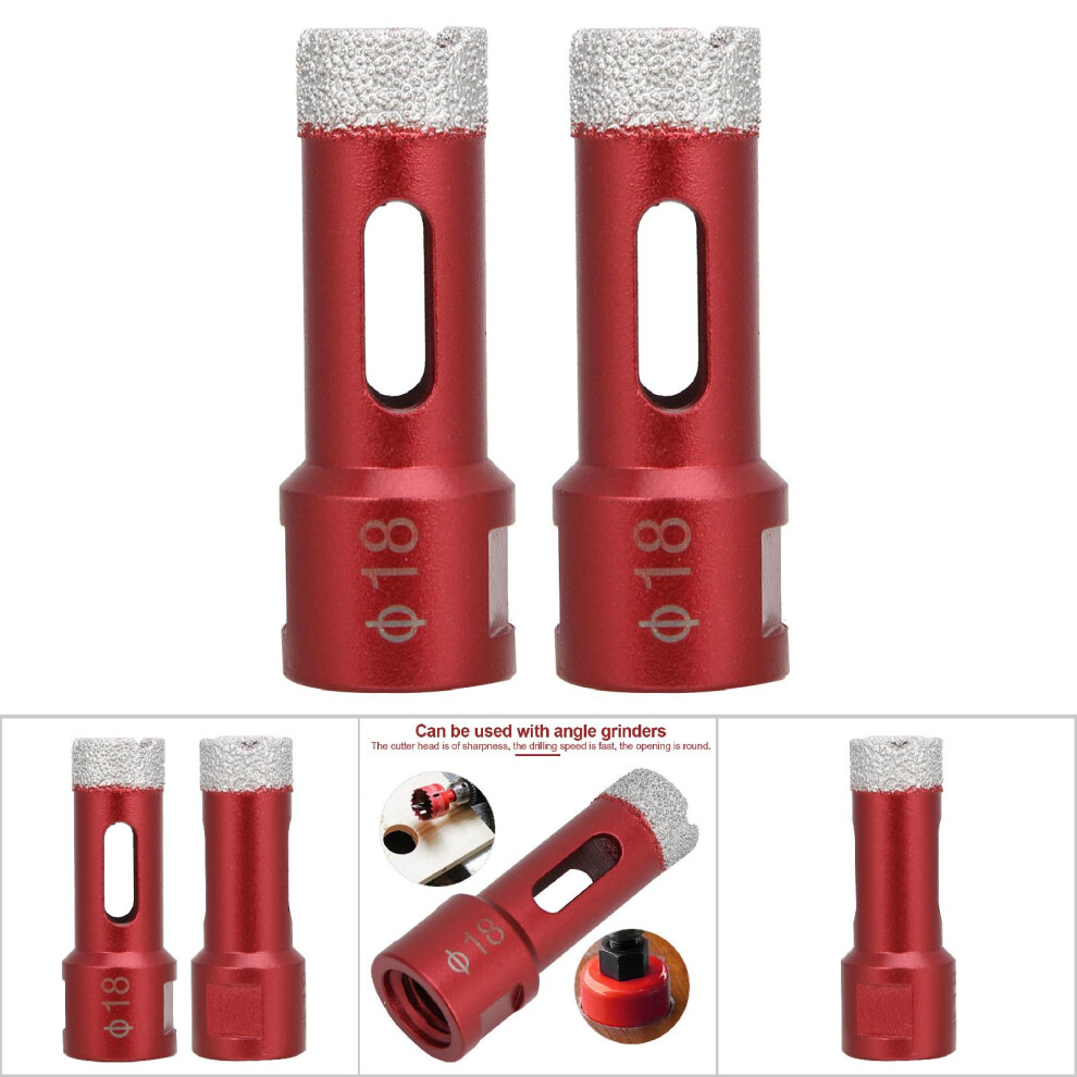 Ceramic Tile Hole Saw Set 2Pcs Diamond Bits M14 Female Thread 18Mm Diameter 9341362578624