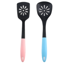 Conjunto de 2 peças: Colher sólida e espátula angular, utensílios de cozinha com menos acúmulo de resíduos e sujeira para superfícies