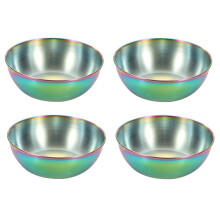 Dipping Bowls Mini Sauce Cups Stainless Steel Ramekins 3OZ Condiment Bowls 4pcs (Rainbow Color)