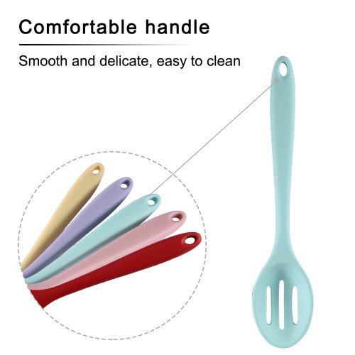 Colher de silicone com design ergonômico, perfeita para misturar, cozinhar e servir com estilo. 2