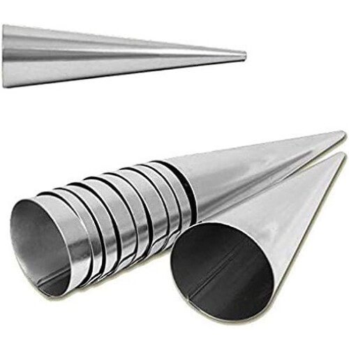Conical Waffle Cone Puff Pastry Forms, Rust Resistant Stainless Steel Baking Molds for Effortless Pastry Making 1