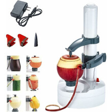 Elektrischer Sparschäler, automatisches Schälgerät mit Sicherheitsdesign, ideal für verschiedene Obst- und Gemüsesorten, Klingen aus Edelstahl,