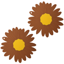Silikon-Untersetzer mit Sonnenblumenmuster, hitzebeständig, rutschfest, leicht zu reinigen, aus lebensmittelechtem Material, wasserdichte
