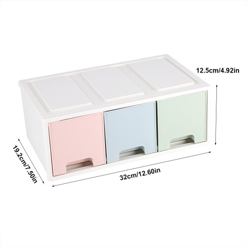 Stackable Multiple Drawer Sets, Non-Toxic Odorless Plastic Storage Containers for Desk Vanity Organizer, Practical Reasonable Size Versatile Storage S 1
