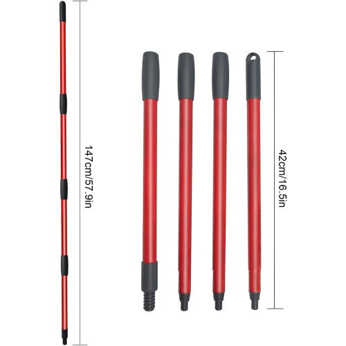 Mop Replacement Handle 4 Section Replacement Stick Compatible for Easy Wrings Refills Screw Easy Assemble Clean Mop Lever Us 2