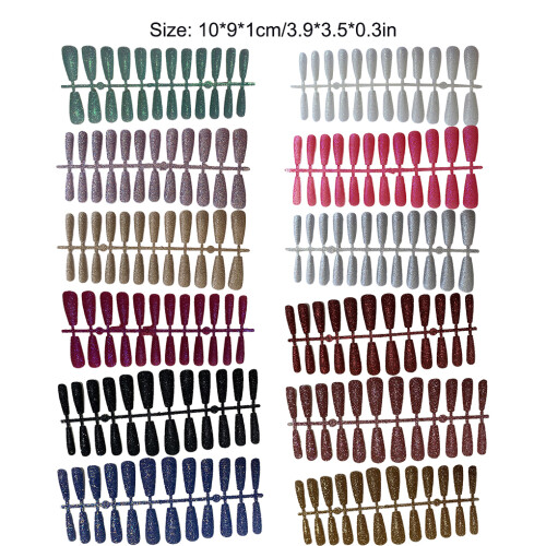 (white) 24 Pcs Fake Nails Artificial Nail Tips Coffin Pattern Manicure 2