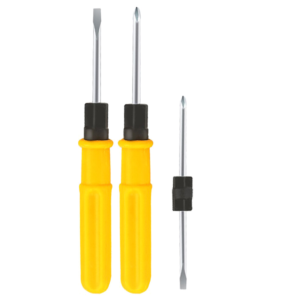 (Yellow 3 inch) Screwdriver Multi-purpose Double Head Hand Repair Tool Alloy Steel-image-OPC-PN2TRWG-NEW