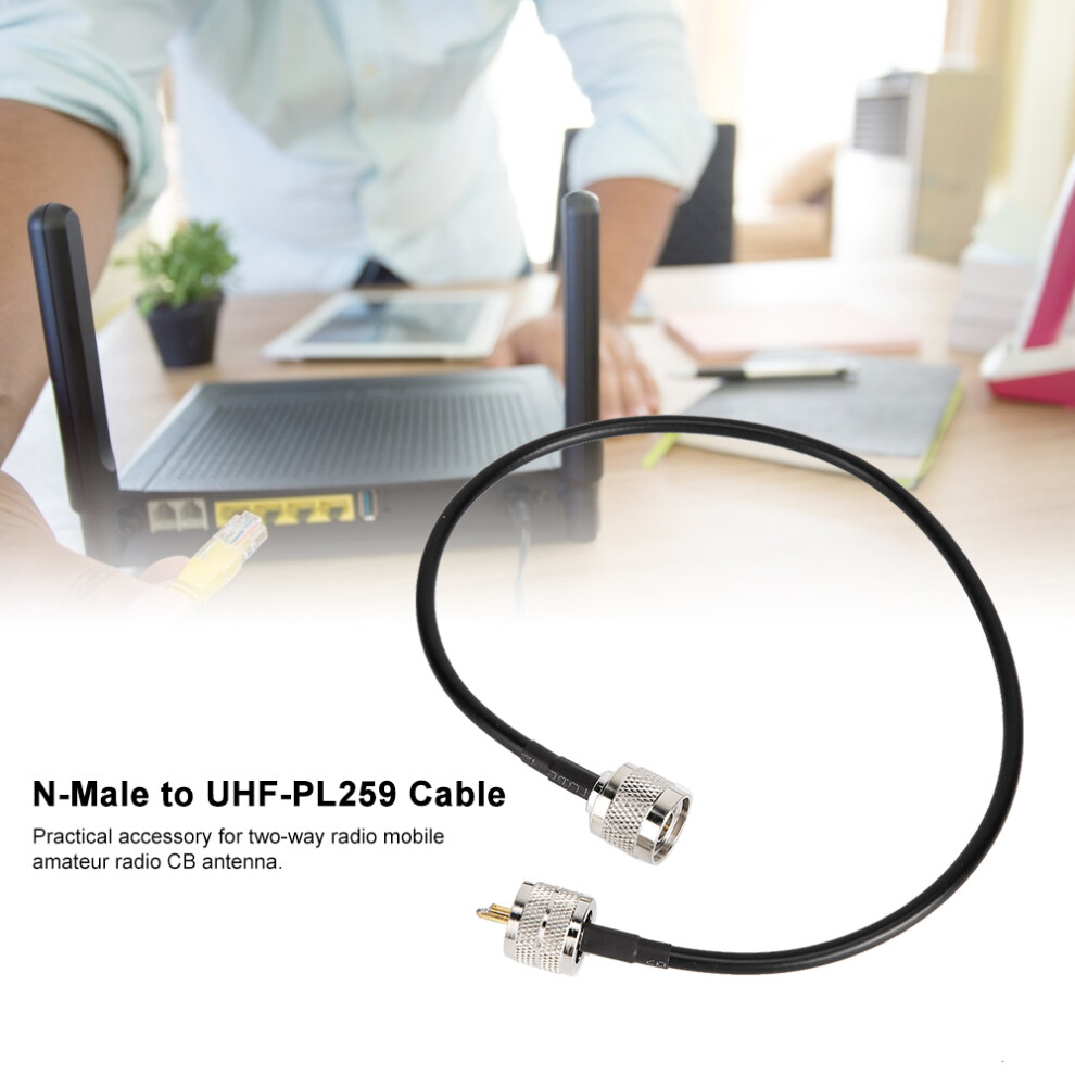 Coax Adapter 19.7Inch N Male To Uhf Pl259 Male Rf Cable Low Loss 50 Ohm 7901362584760