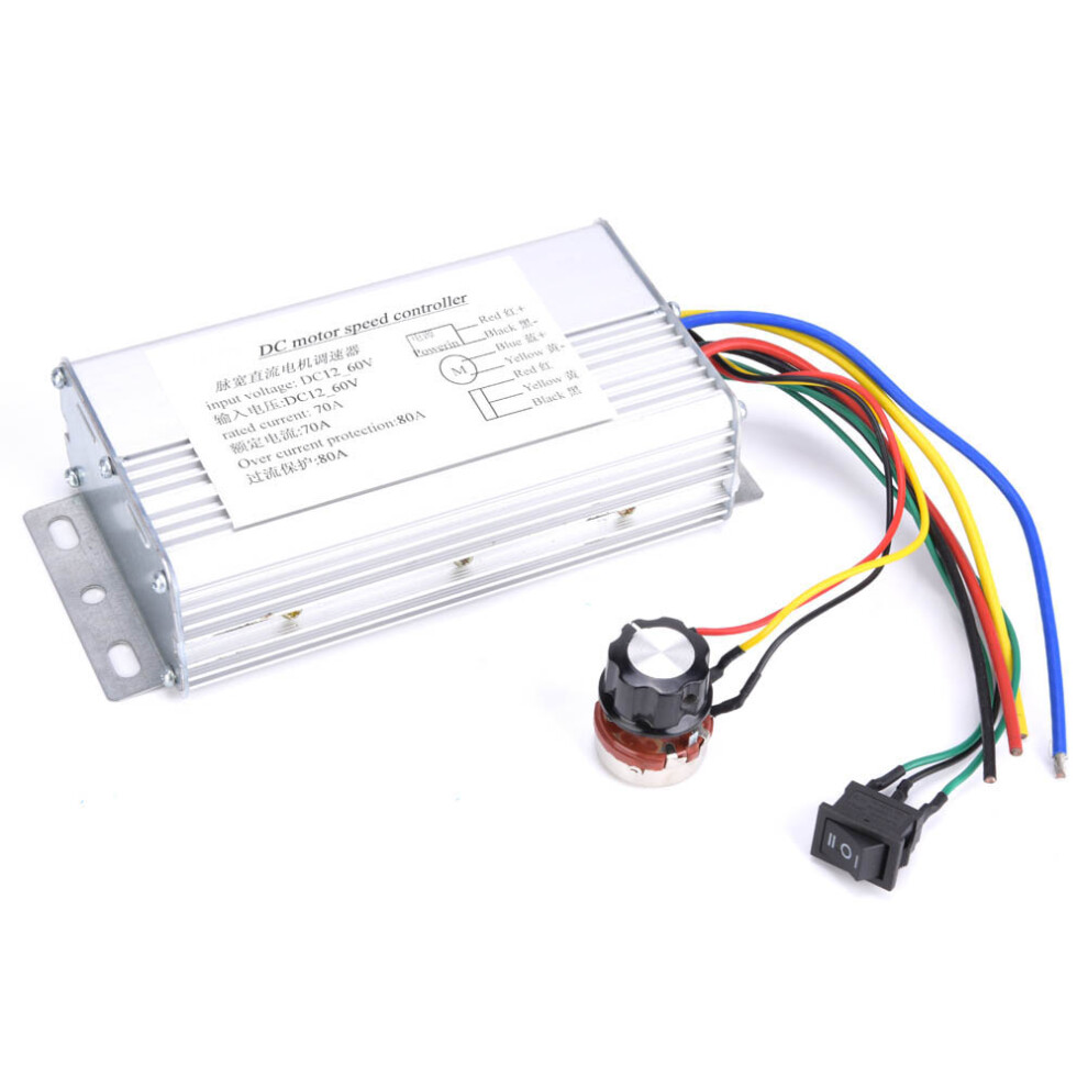 12V-60V 80A Pwm Dc Motor Speed Controller, Reversible, 0-100% 8281362586322