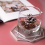 Double Sided Glass Frame for Hexagonal Shape, Heat-resistant Glass Coaster with Copper Embossed Pattern 5