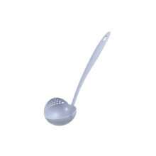 Soeplepel met afbuigmond, soeplepel met filter, verdikte plastic 2-in-1 keukenlepel met filtergat, lange steel