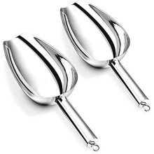 Professionelles Eisschaufel-Set aus robustem Edelstahl mit ergonomischem Design, leicht zu reinigen und spülmaschinenfest. Ideal für Küche, Bar,
