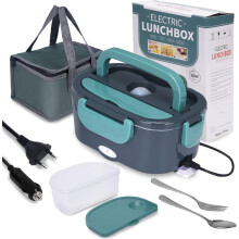 Tragbarer Speisenwärmer mit universeller Spannungskompatibilität, elektrische Lunchbox für Büro, Auto und Zuhause, 3-in-1-Heiz-Lunchbox mit