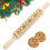 Rolo de massa com entalhe profundo em forma de alce e veado, feito de madeira de faia, ideal para confeitaria e artesanato, 43 cm/16,9 polegadas, 1