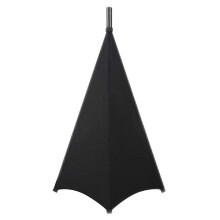 Universal Speaker Stand Cover Stretchable Height Flexible for Weddings, Black 2 Sides