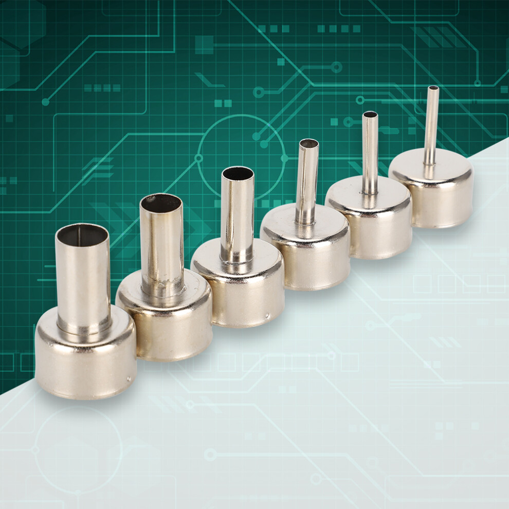6Pcs Nozzles For Heat Gun Smd Rework Station 3/4/5/8/10/12Mm Size Accessories 7891362589257