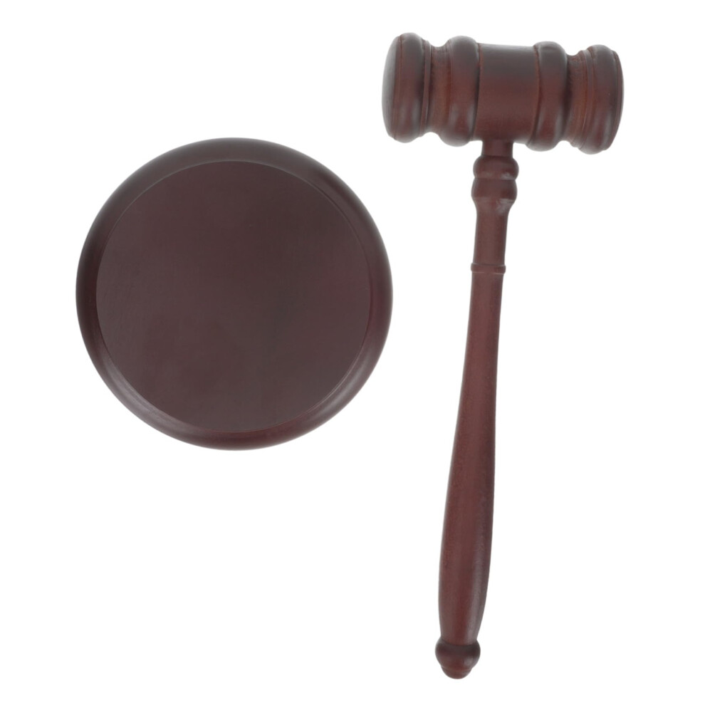 Wooden Judge Gavel With Solid Wood Base Loud Sound Auction Hammer Tool For Boys Birthday Practical Courtroom Mallet 9339159317488