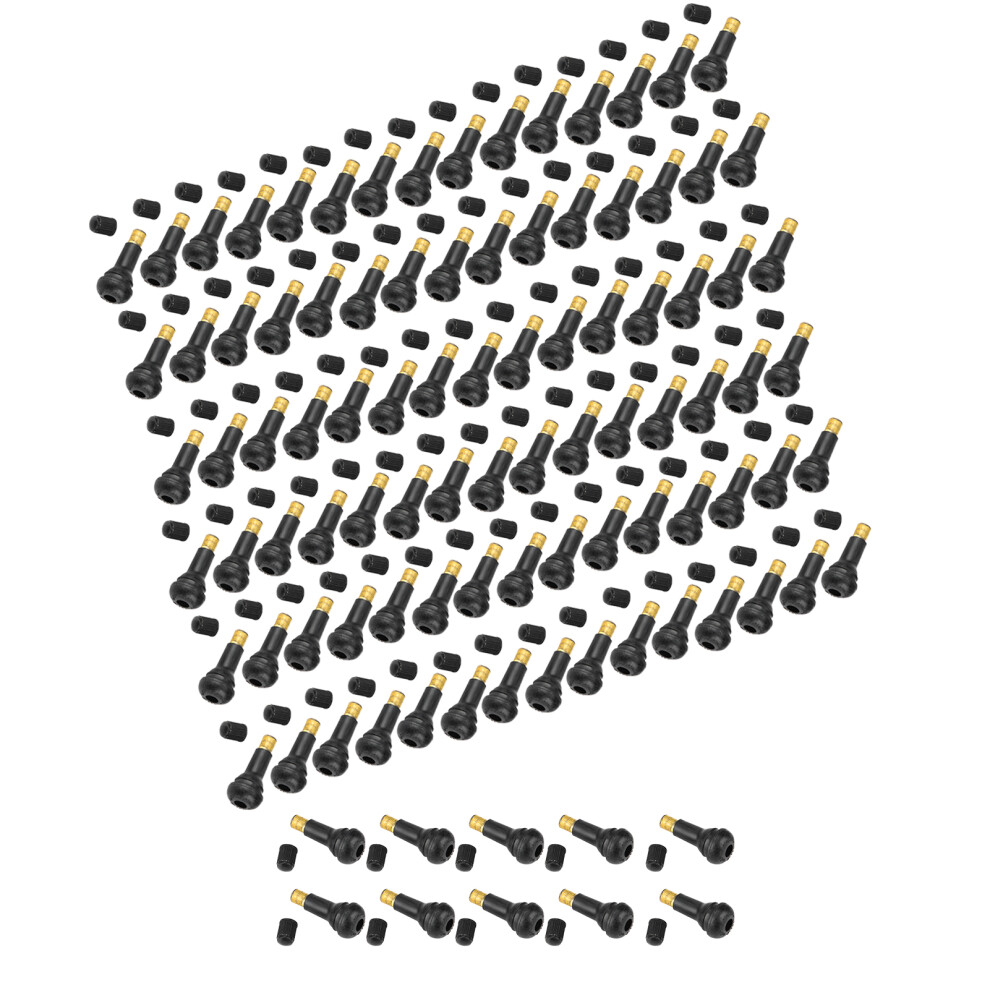 Car & Motorcycle 100 Pcs Tire Valve Stems Tr413 Universal Snap-In Replacement Light 4331362591780