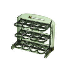 Organizador de Ovos, Grande Capacidade com Três Camadas para Armazenamento de Ovos, Design Dobrável e Transparente para Economizar Espaço,