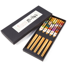 Hashis de bambu reutilizáveis, estilo japonês, ecológicos, com superfície lisa e design antiderrapante. Conjunto com 5 pares, resistentes ao