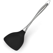 Breiter Silikonwender (BPA-frei), ergonomischer Griff in Fischbauchform, hitzebeständig bis 315 C, kratzfest für Antihaft-Kochgeschirr, 36 cm