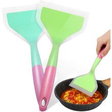 Flexibles Silikonspatel-Set, 2-teilig, hitzebeständiger Pfannkuchenwender, ideal für Antihaft-Kochgeschirr, leicht von Hand oder in der