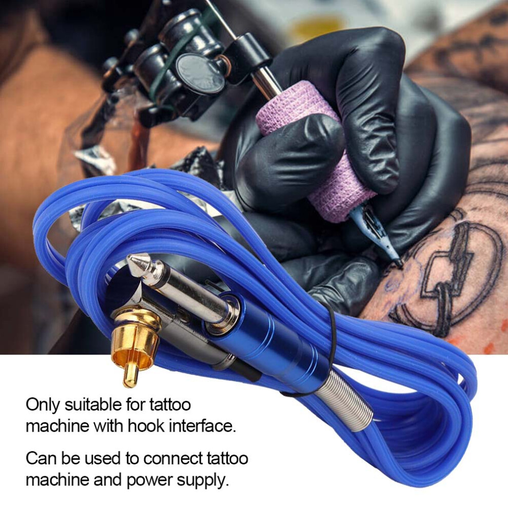 Blue 1.8M Soft Silicone Rca Clip Cord For Tattoo Machines (Blue)