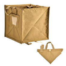 Throw Line Cube Bag, Folding Oxford Cloth Trash Box Portable Climbing Rope Storage Box for Outdoor Travel Picnic Adventure Khaki S