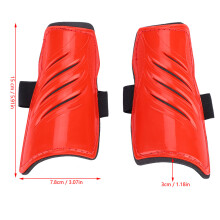 Child Soccer Shin Guards Pair, Red, Lightweight, Breathable, 15x7.8cm