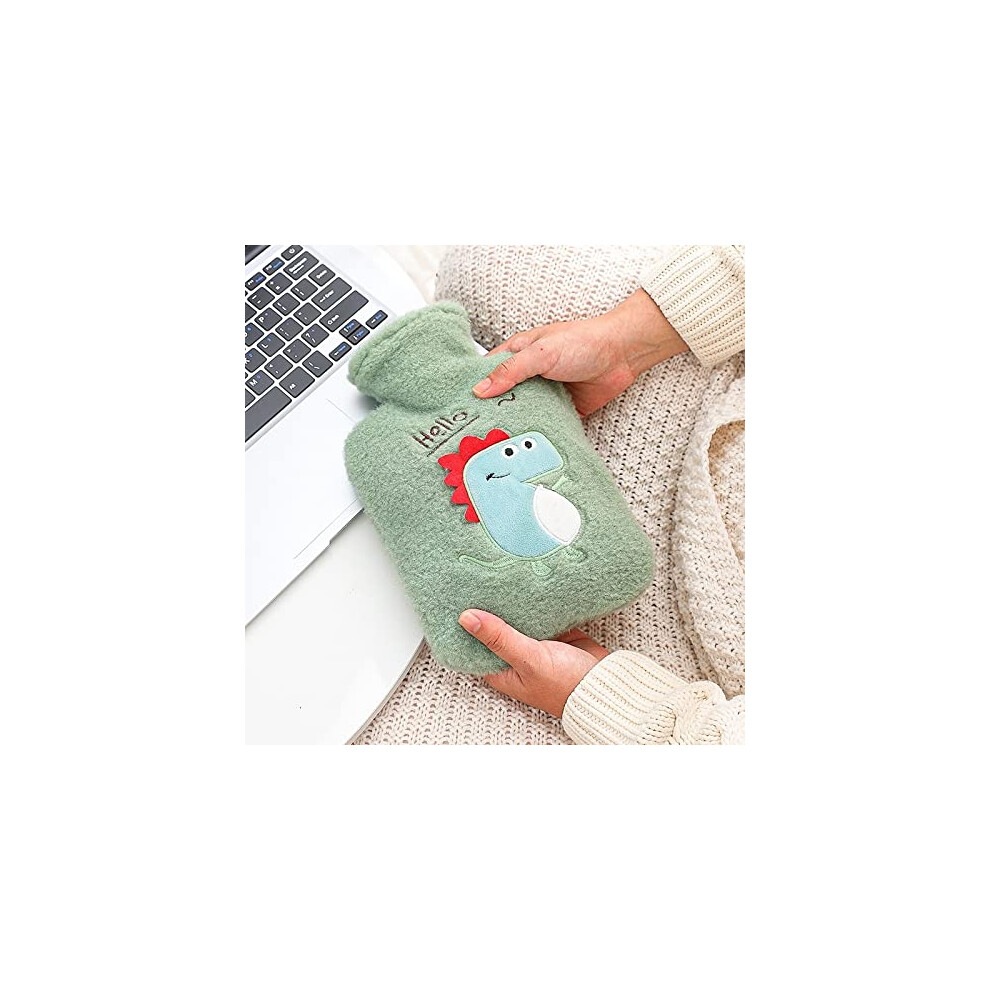 1000ml Cartoon Hot Water Bag - Cute Hand Warmer for Winter with Mini Explosion-Proof Design (Dinosaur Pattern)