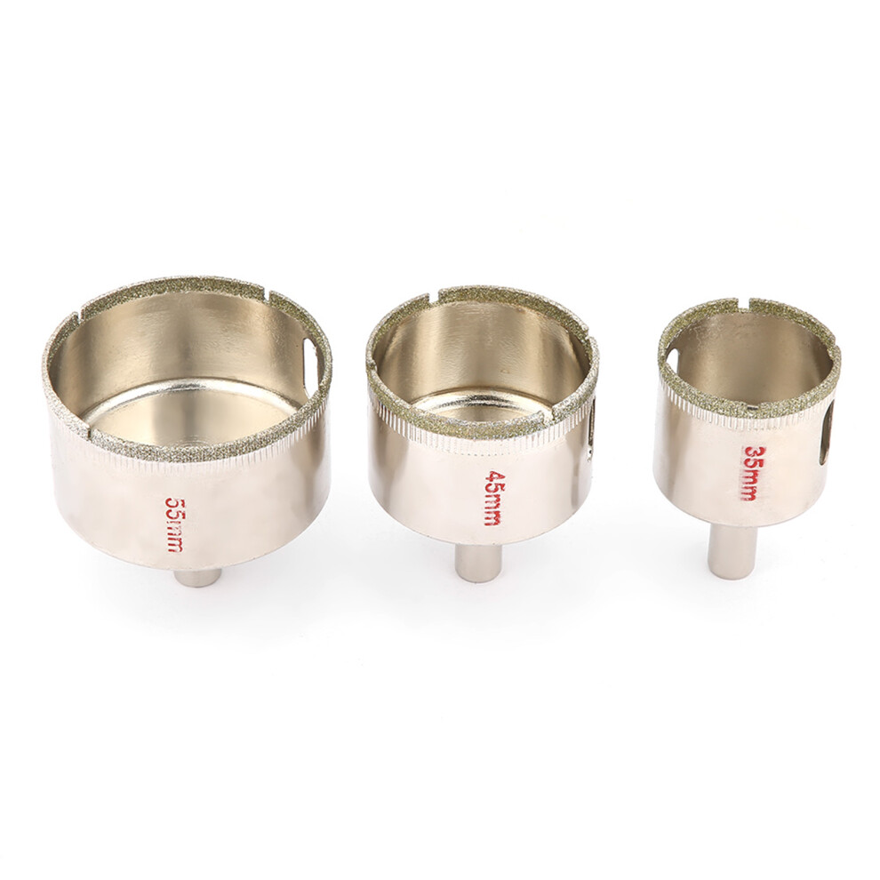Durable Diamond Hole Saw Set 35Mm 45Mm 55Mm For Ceramic Granite Glass Tiles 3431362596424