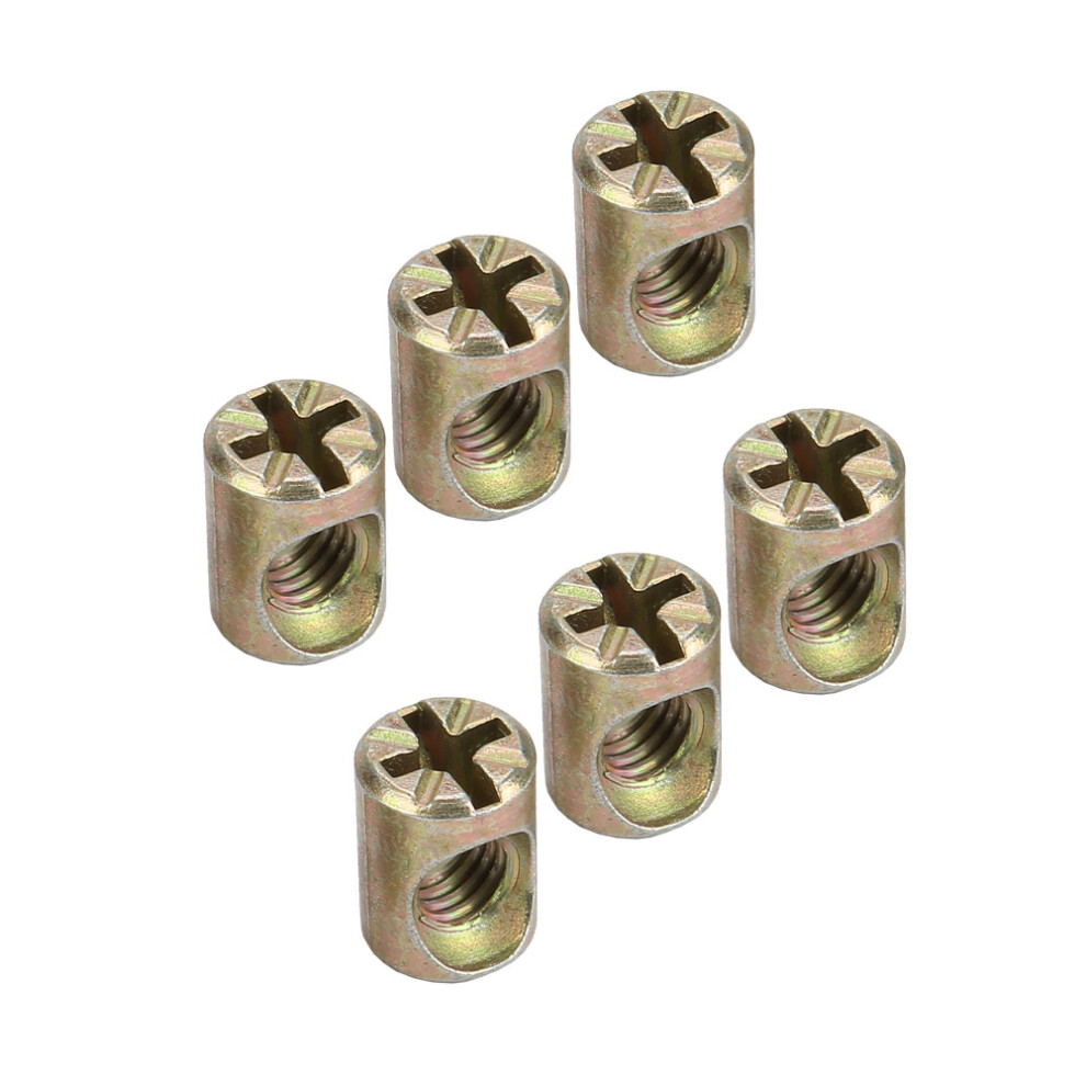 30Pcs M6 Steel Dowel Nuts Cabinet Connectors Fasteners For Furniture Au 7621362596944