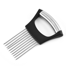 Vielseitiger Gemüse- und Fleischschneider, Zwiebelhalter aus Edelstahl mit scharfen Zinken und breitem Griff für präzises und sicheres Schneiden