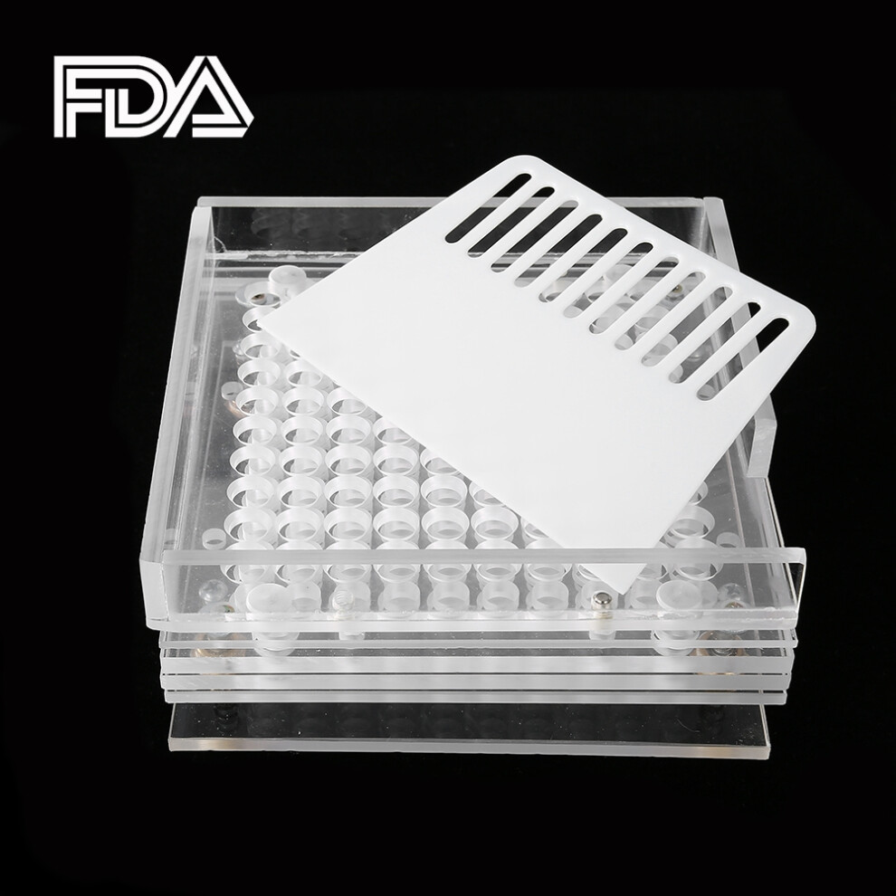 100 Holes Capsule Filler with Powder Spreader Plates â Durable Plastic, Transparent