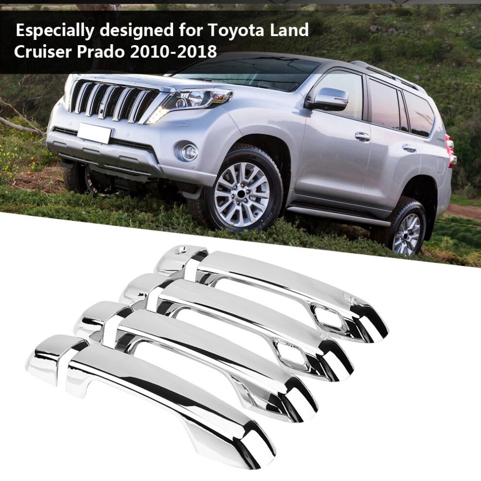 Car Chrome Door Handle Cover Trim (8 Pcs) For Toyota Land Cruiser Prado 4931362599559