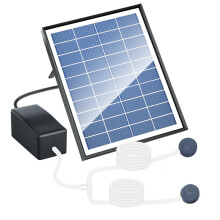 Solar Fish Pond Air Pump 6W 10V Outdoor Oxygen Supply System With Air Stone For Garden Aquarium Fountain Hydroponics System, Maximum Depth 1M