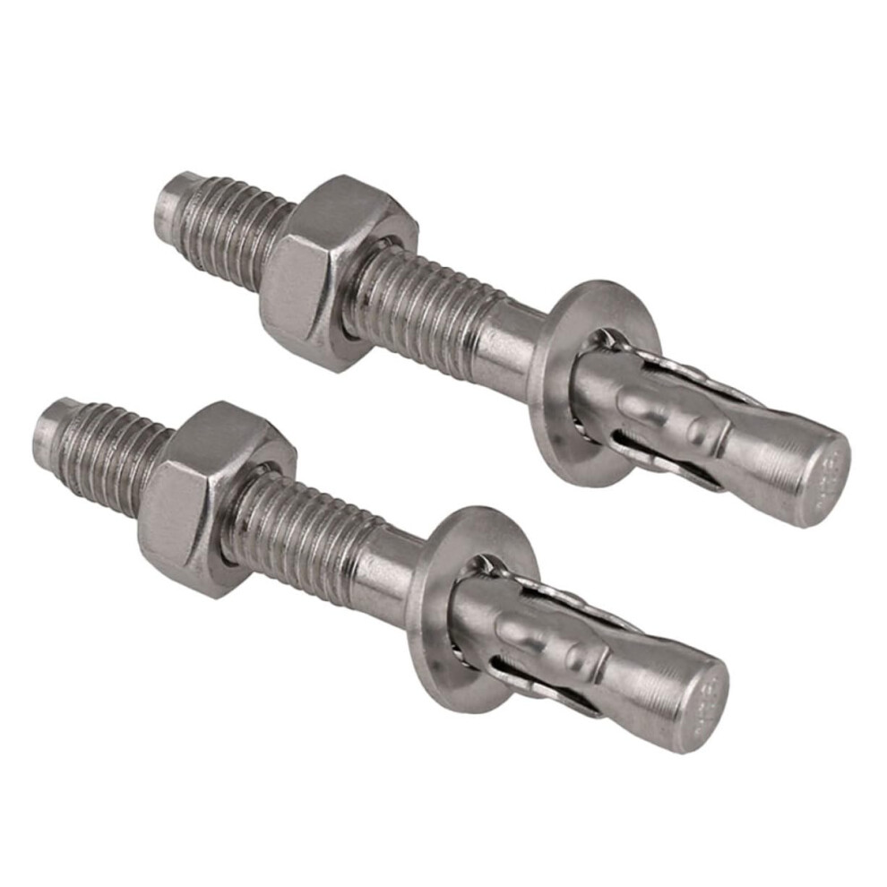 2Pcs Stainless Steel Wedge Concrete Anchors Heavy Duty Expansion Fasteners Wall Plugs For Secure Indoor Outdoor Diy Maintenance 9323874052724