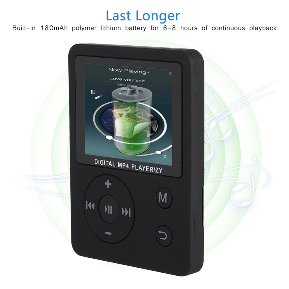 Lightweight 1.8" Color Screen MP4 Music Player with 32GB Support, Black-image-OPC-PN2VS62-NEW