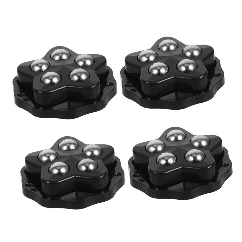 4Pcs Small Swivel Caster Wheels Adhesive Pulley Wheels For Furniture Silent Operation Stainless Steel Abs Movable For Storage Boxes Trash Cans 9323874052977