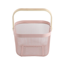 Wire Garden Basket with Handle, Comfortable Handle Breathable Storage for Harvesting Fruits Vegetables, Sturdy and Durable Metal Mesh Organizer for Ki