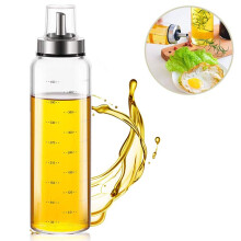 Gourmet's Choice: Dosatore per olio d'oliva antigoccia, con tacche graduate, in vetro borosilicato di alta qualità, con base antiscivolo, ideale per
