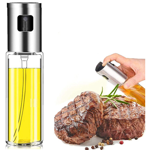 Μπουκάλι ψεκασμού για μαγείρεμα 100ml διαφανές γυαλί, υγιεινό μαγείρεμα με