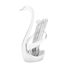 Edelstahl-Löffel- und Gabelset mit Schwanenfuß, hygienischer Besteckorganizer für Kaffee, Tee und Desserts, elegantes und kreatives Geschirr für