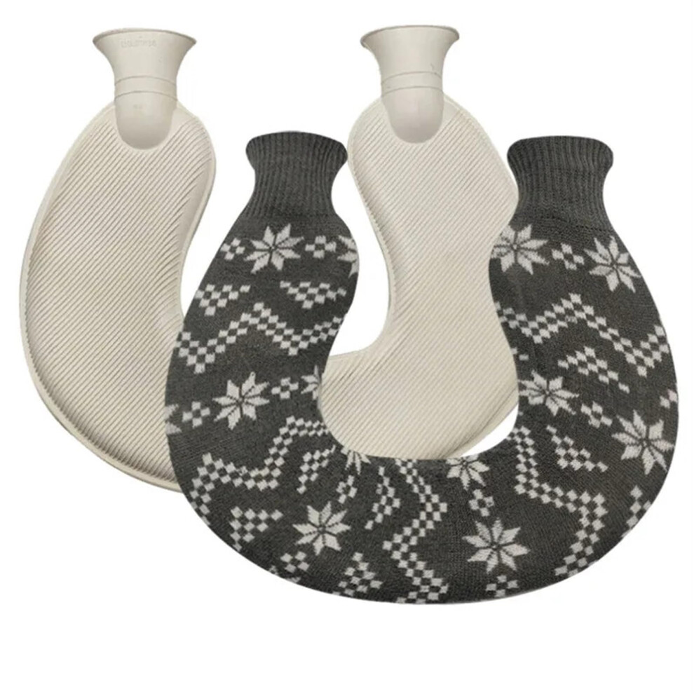 1400ml Hand Feet Warm U Shaped Washable Shoulder Hot Water Bag with Cover Removable Neck Proof Winter Coral Fleece (Color : 04)