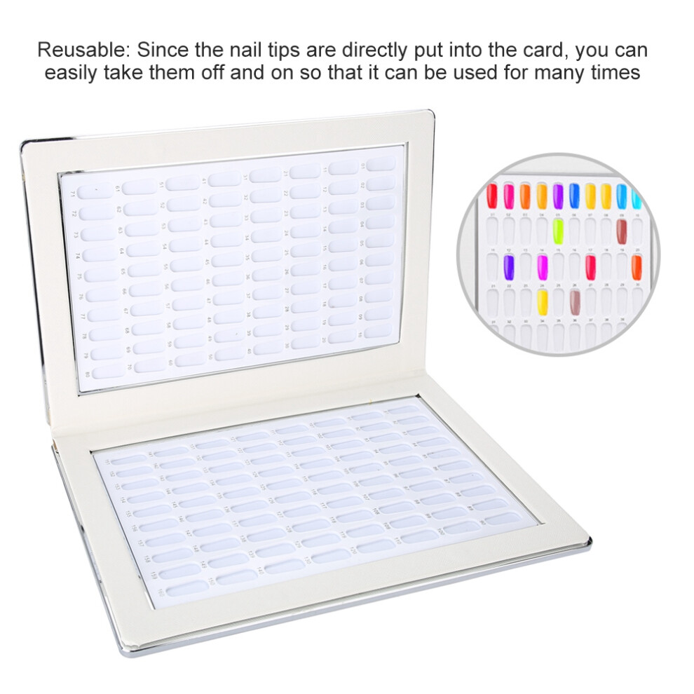160 Slots Nail Gel Color Card Display Book 29.8x20.4cm White
