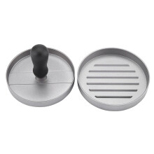 Antihaft-Rundgrillpresse für Burger, 14,5 cm Aluminium, inklusive Silikonpapier