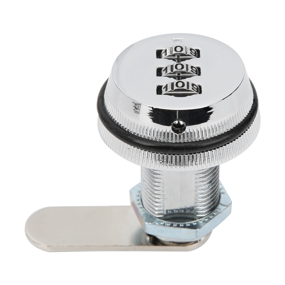 Zinc Alloy 3-Digit Combination Lock For Drawers & Cabinets Silver 7891362603816
