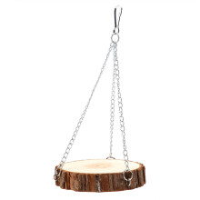 Umweltfreundliche Holz-Petschaukel für Papageien & Hamster - Weiß, 8-12cm